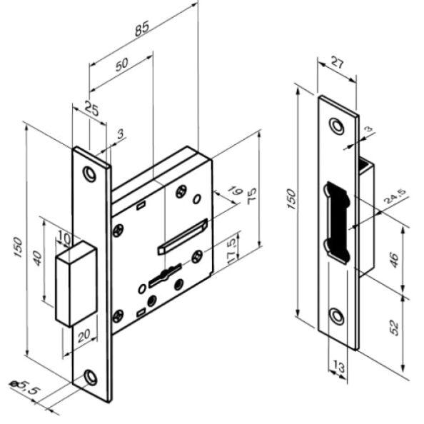 Замок врезной abloy 428